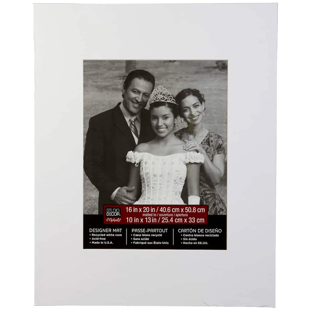 Budget 𧨠16" x 20" Mat by Studio Décor®, 10" x 13" Opening, White by Studio Decor π₯ 1 Budget 𧨠16" x 20" Mat by Studio Décor®, 10" x 13" Opening, White by Studio Decor π₯