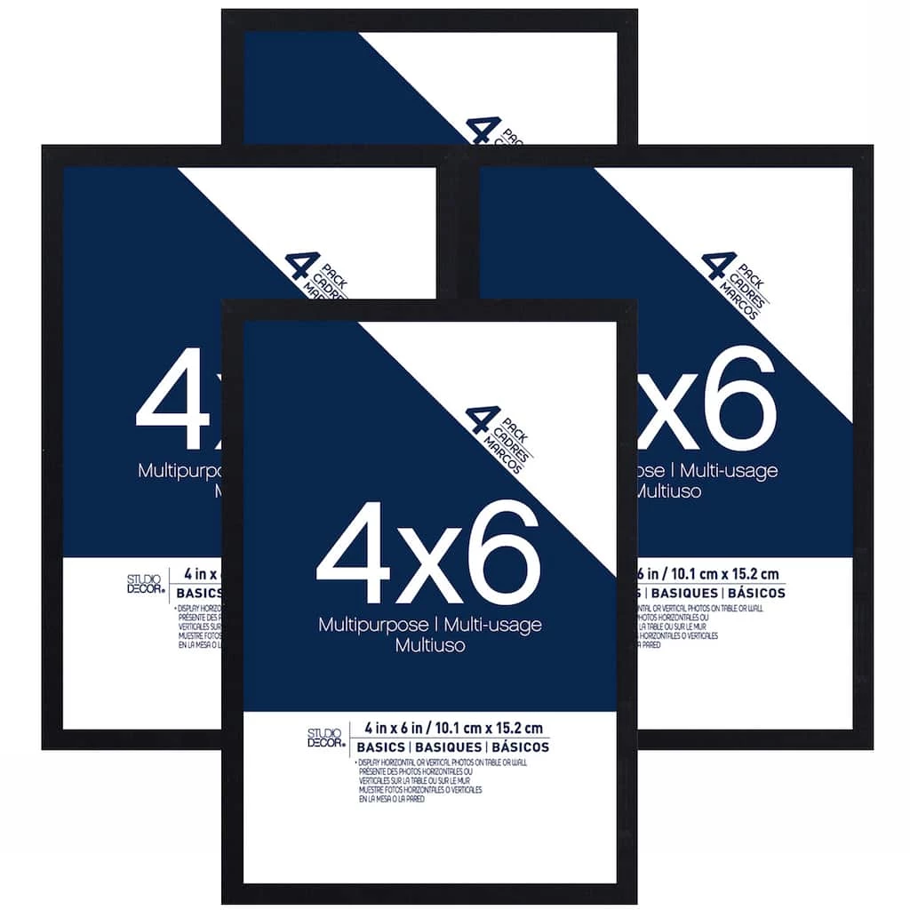 Buy π 4-Pack Black Multipurpose Frames, 4" x 6", Basics By Studio Décor® by Studio Decor π 1 Buy π 4-Pack Black Multipurpose Frames, 4" x 6", Basics By Studio Décor® by Studio Decor π
