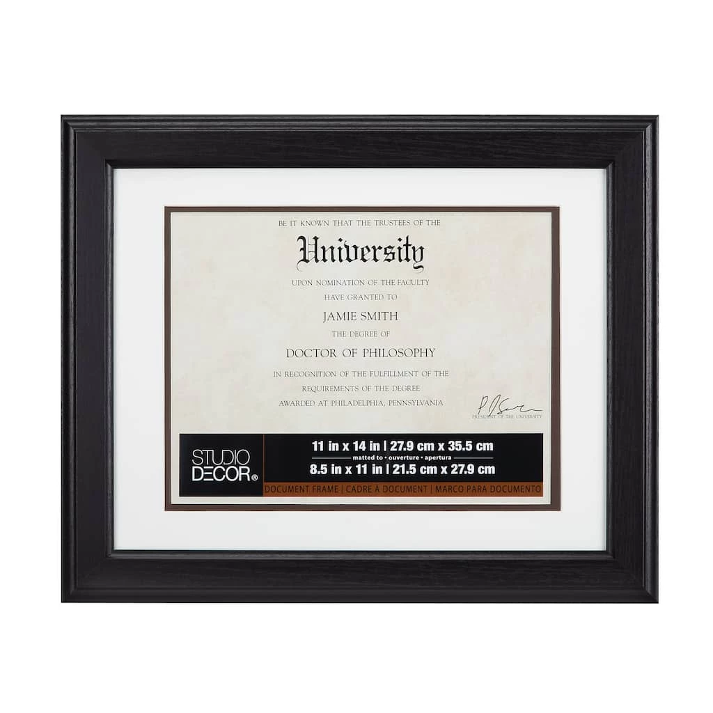 Flash Sale π Brown Document Frame, 11" x 14" With 8.5" x 11" Double Mat by Studio Décor® by Studio Decor π 1 Flash Sale π Brown Document Frame, 11" x 14" With 8.5" x 11" Double Mat by Studio Décor® by Studio Decor π