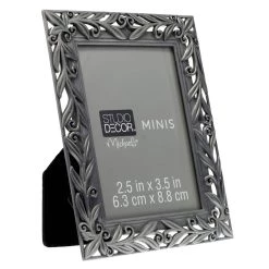 Budget 🧨 24 Pack: Pewter Leaves 2.5" x 3.5" Mini Frame by Studio Décor® by Studio Decor 🌟