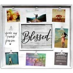New 🔥 6 Pack: 9 Opening White Rustic 19.5" x 21.5" Collage Clip Frame by Studio Décor® by Studio Decor 👍