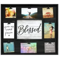 Best Pirce 🤩 9 Opening Black Rustic Collage Frame with Clips by Studio Décor® by Studio Decor ❤️