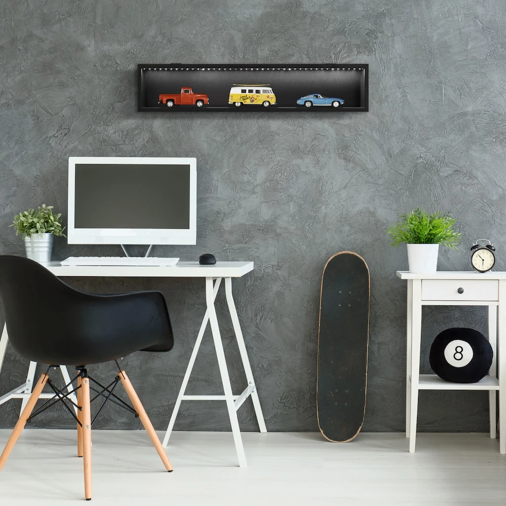 Cheapest π₯° 6 Pack: Black Front Loading 28" x 5.8" LED Display Case with Glass Frame by Studio Décor® by Studio Decor π 2 Cheapest π₯° 6 Pack: Black Front Loading 28" x 5.8" LED Display Case with Glass Frame by Studio Décor® by Studio Decor π - Image 2