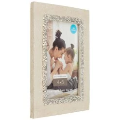 Best Sale 🎉 Beige with Gray & Silver Beaded 4" x 6" Frame, Expressions™ by Studio Décor® by Studio Decor 🛒 -Studio Decor shop 10625236 3