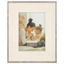 Best deal 🛒 White with Silver Edges 5" x 7" Frame, Expressions™ by Studio Décor® by Studio Decor ❤️