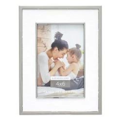 Best deal 😉 Silver with White Fabric 4" x 6" Frame, Expressions™ by Studio Décor® by Studio Decor 💯