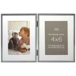 Cheapest ❤️ 2 Opening Silver 4" x 6" Collage Frame with Mat, Expressions™ by Studio Décor® by Studio Decor 🎉