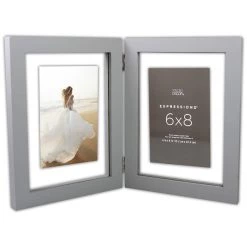 Best deal 👏 2 Opening Gray Hinge 6" x 8" Float Frame, Expressions™ by Studio Décor® by Studio Decor 💯 -Studio Decor shop 10625712 3