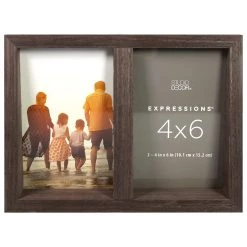 Promo π 2 Opening Walnut Angled 4" x 6" Collage Frame, Expressions™ by Studio Décor® by Studio Decor π