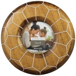 Deals 🎉 Walnut Moroccan Round 4" x 4" Frame, Expressions™ by Studio Décor® by Studio Decor 💯