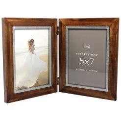 Discount 😉 12 Pack: 2 Opening Walnut & Silver 5" x 7" Hinged Frame, Expressions™ by Studio Décor® by Studio Decor 🛒 -Studio Decor shop 10625975 3 1
