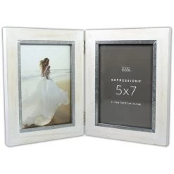 Discount 💯 12 Pack: 2 Opening White & Silver 5" x 7" Hinged Frame, Expressions™ by Studio Décor® by Studio Decor 😀 -Studio Decor shop 10625976 3 1