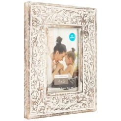 Brand new ❤️ Brown & White Floral 4" x 6" Frame, Expressions™ by Studio Décor® by Studio Decor 👍 -Studio Decor shop 10626022 5