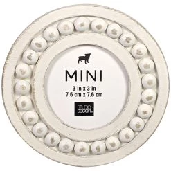 Best Sale 😀 24 Pack: White Beaded Round 3" x 3" Mini Frame by Studio Décor® by Studio Decor ✔️