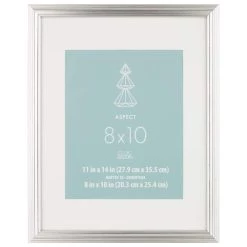 Cheap 🎉 Silver Narrow 8" x 10" with Mat Frame, Aspect by Studio Décor® by Studio Decor 😀
