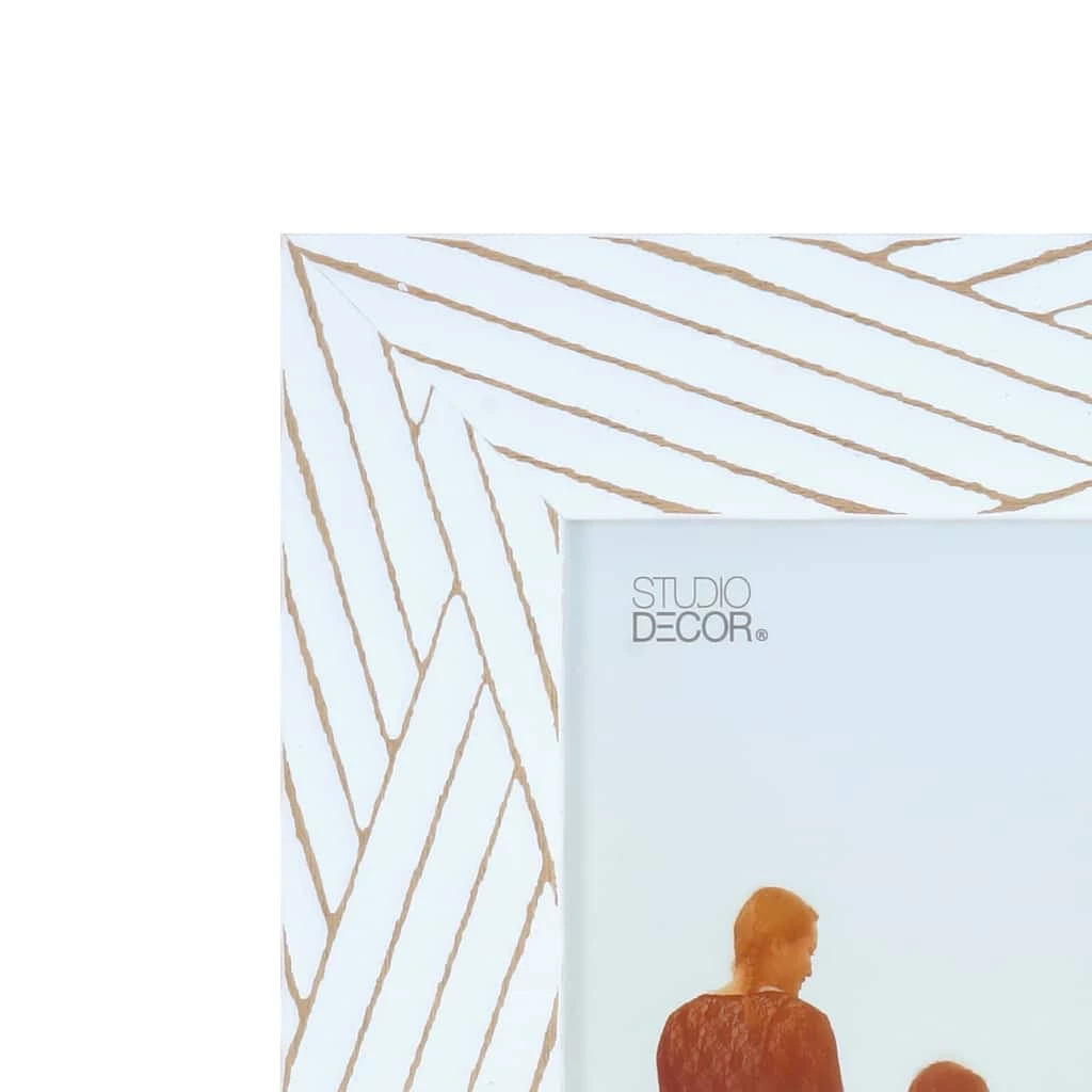 Best Pirce ✨ White with Brown Lines 5" x 7" Frame, Expressions™ by Studio Décor® by Studio Decor ⭐ 2 Best Pirce ✨ White with Brown Lines 5" x 7" Frame, Expressions™ by Studio Décor® by Studio Decor ⭐ - Image 2