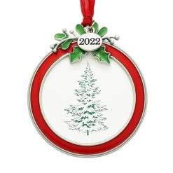Buy ✔️ Red & Green Holly 2022 Round Ornament Frame by Studio Décor® by Studio Decor 💯
