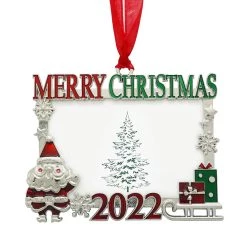 Deals 👍 Merry ❄ Christmas 2022 Rectangle Ornament Frame by Studio Décor® by Studio Decor ✔️