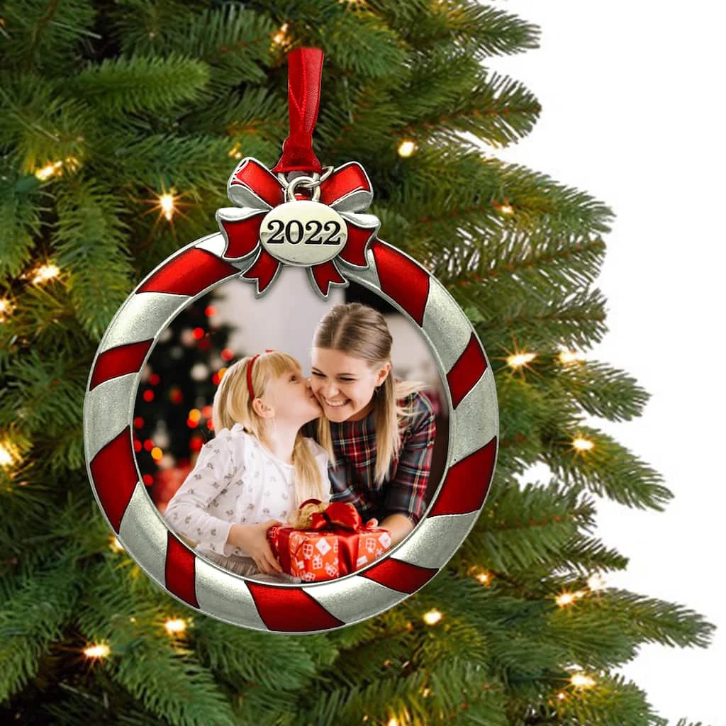 Wholesale π Striped 2022 Round Bow Ornament Frame by Studio Décor® by Studio Decor π 2 Wholesale π Striped 2022 Round Bow Ornament Frame by Studio Décor® by Studio Decor π - Image 2