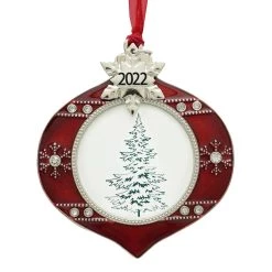 Brand new 🎉 Red & Silver 2022 Onion Bulb Ornament Frame by Studio Décor® by Studio Decor 🧨