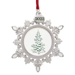Hot Sale ⌛ Silver 2022 Jeweled Snowflake Round Ornament Frame by Studio Décor® by Studio Decor 💯