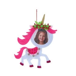 Hot Sale 😉 Felt Unicorn 2.5" x 2.5" Ornament Frame, 🔔 Christmas by Studio Décor® by Studio Decor 👏