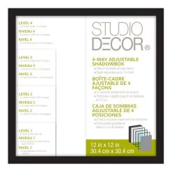 Outlet 😉 8 Pack: Black Adjustable-Depth 12" x 12" Shadow Box by Studio Décor® by Studio Decor 👍